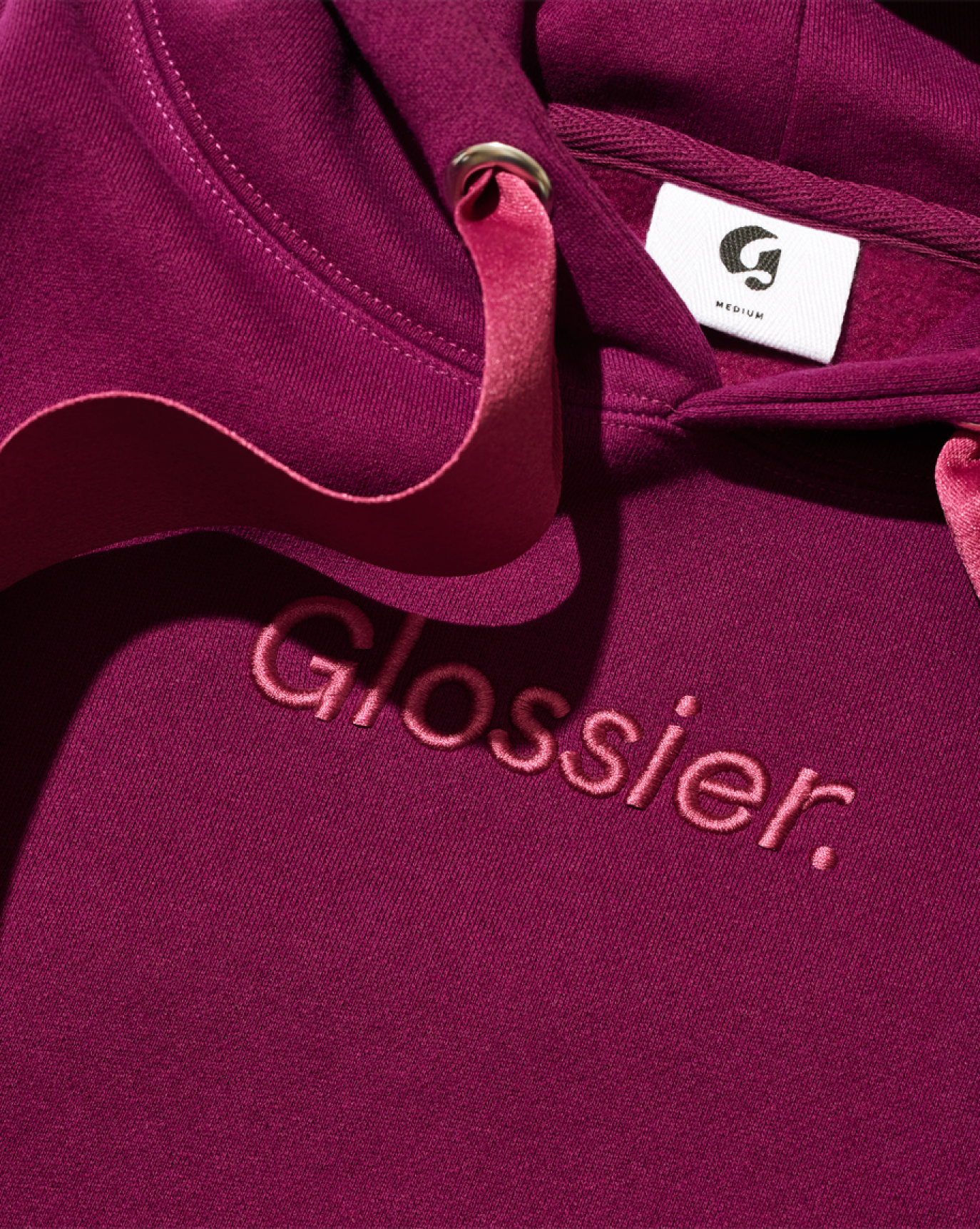 New Sold Out GLOSSIER Hoodie Medium top Lavender Sweatshirt PURPLE