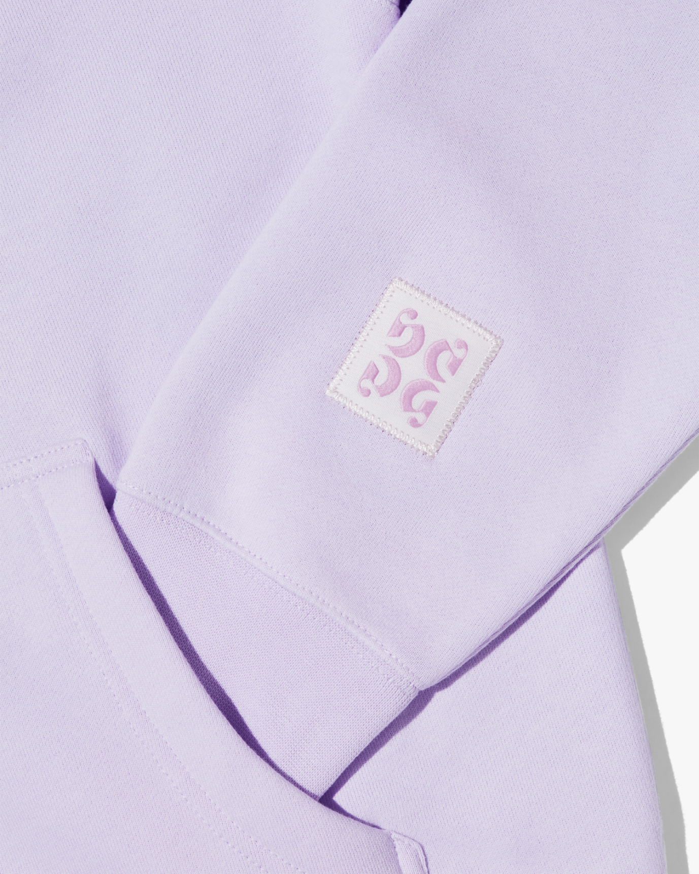 Glossier 2024 embroidered lavender hoodie