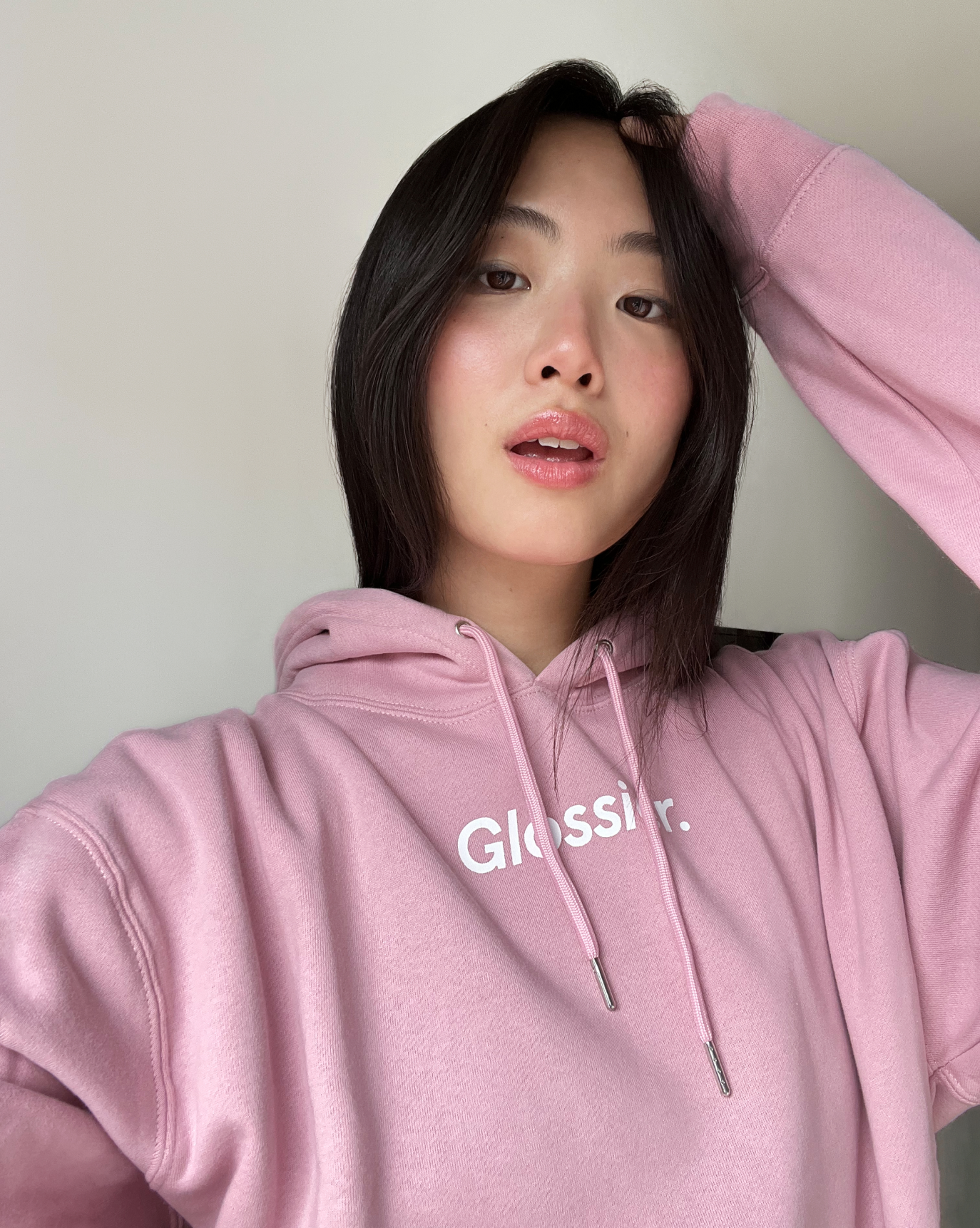 Original Pink Hoodie Glossier