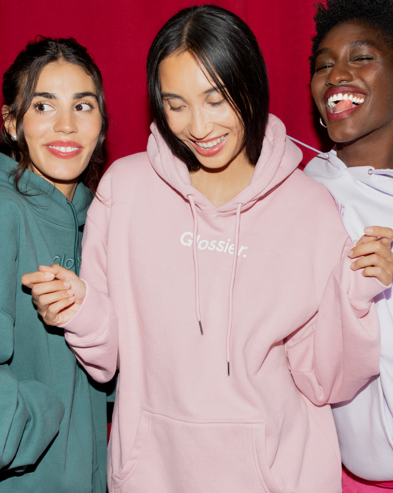 Embroidered Lavender Hoodie Glossier